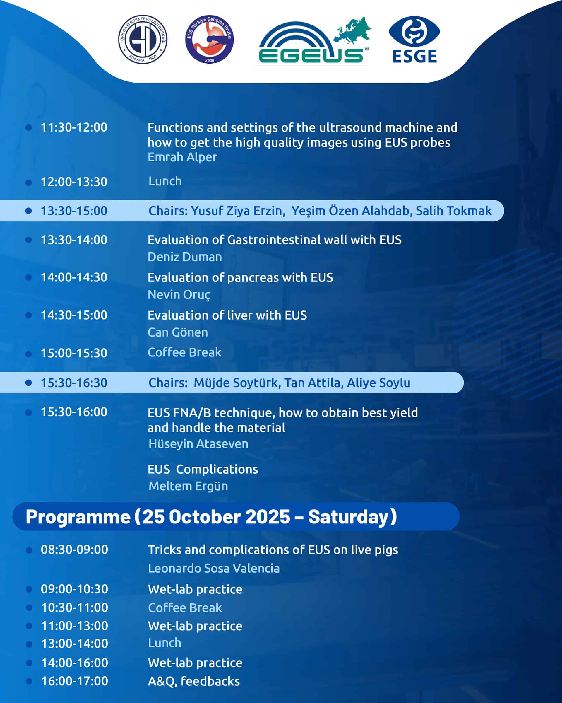 EUS training on live pigs. Colloborative course by TURKISH SOCIETY OF ...